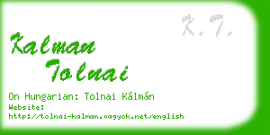 kalman tolnai business card